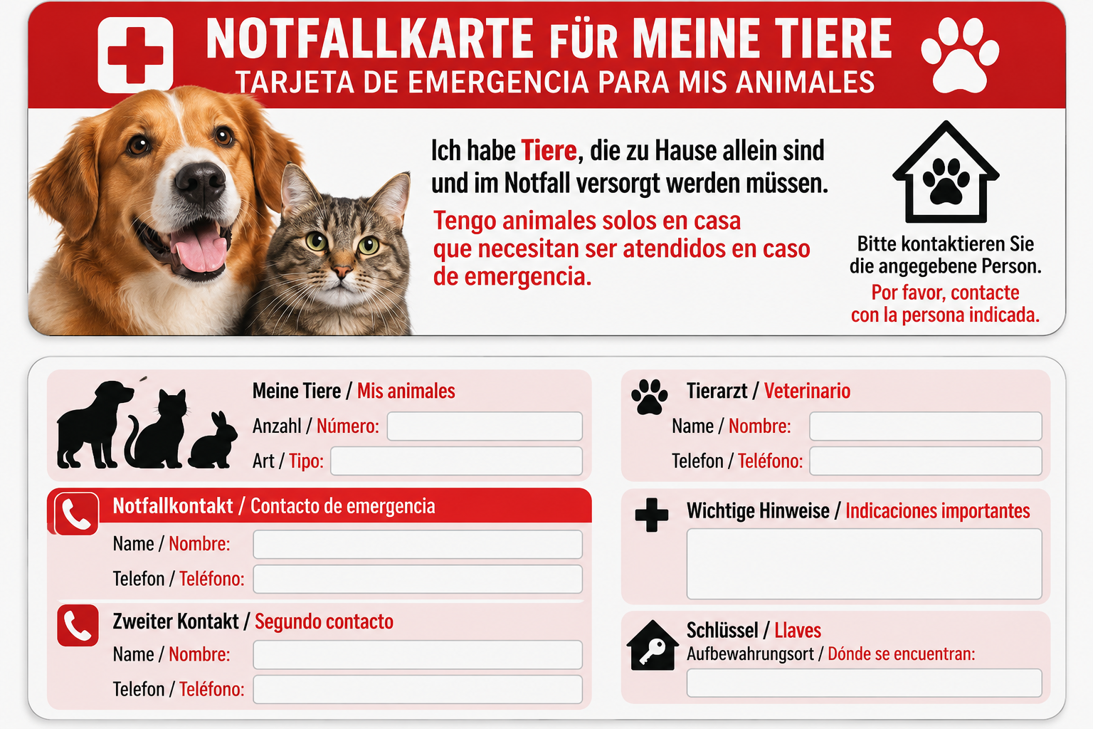 Haustier-Notfallset Spanien – Karte + Hausschild – Bild 2
