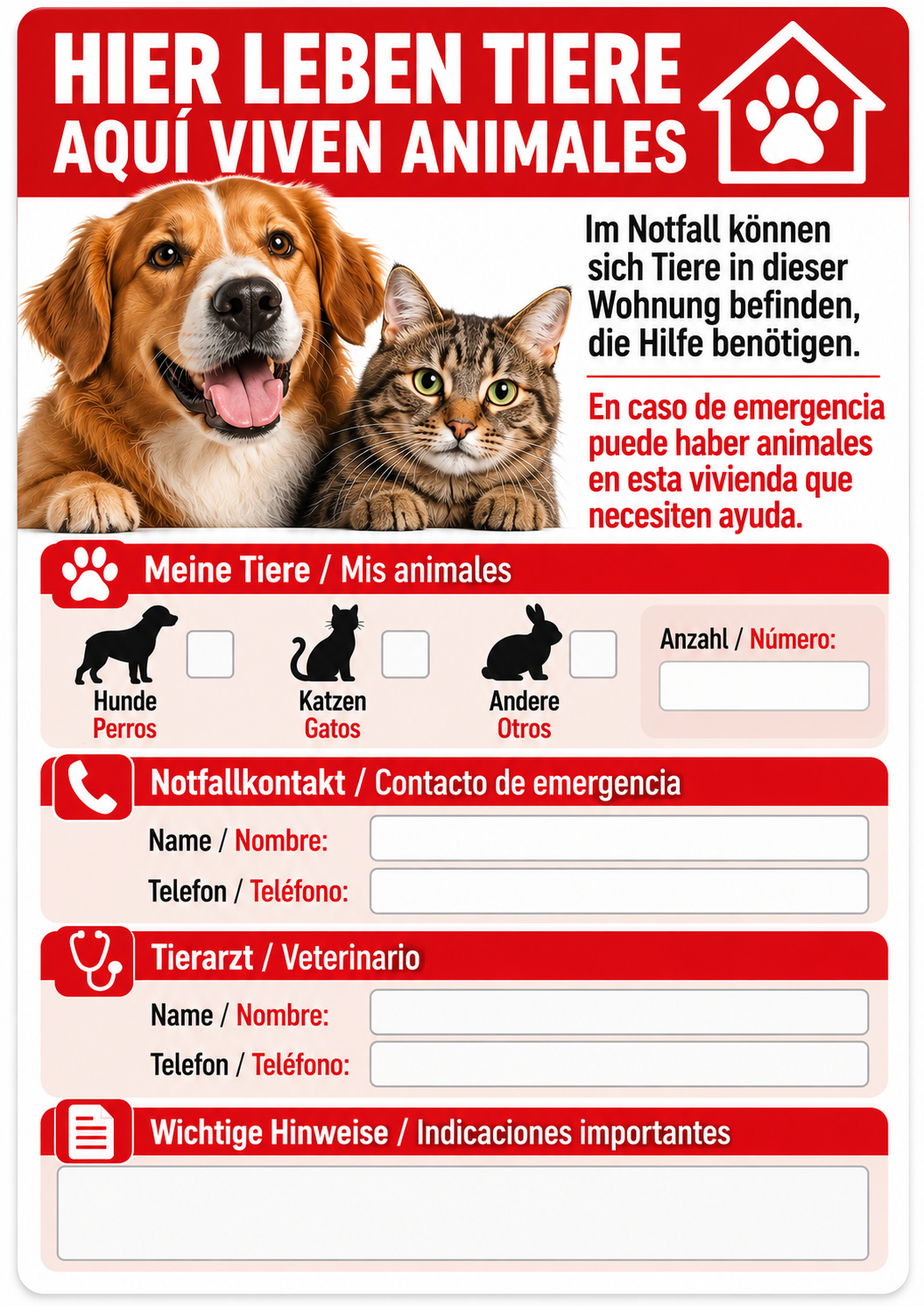 Haustier-Notfallset Spanien – Karte + Hausschild – Bild 3