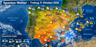 Spanien-Wetter am Freitag